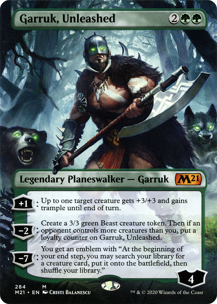 Image of Garruk, Unleashed (Borderless) (M21-284) - Core Set 2021 (Borderless)