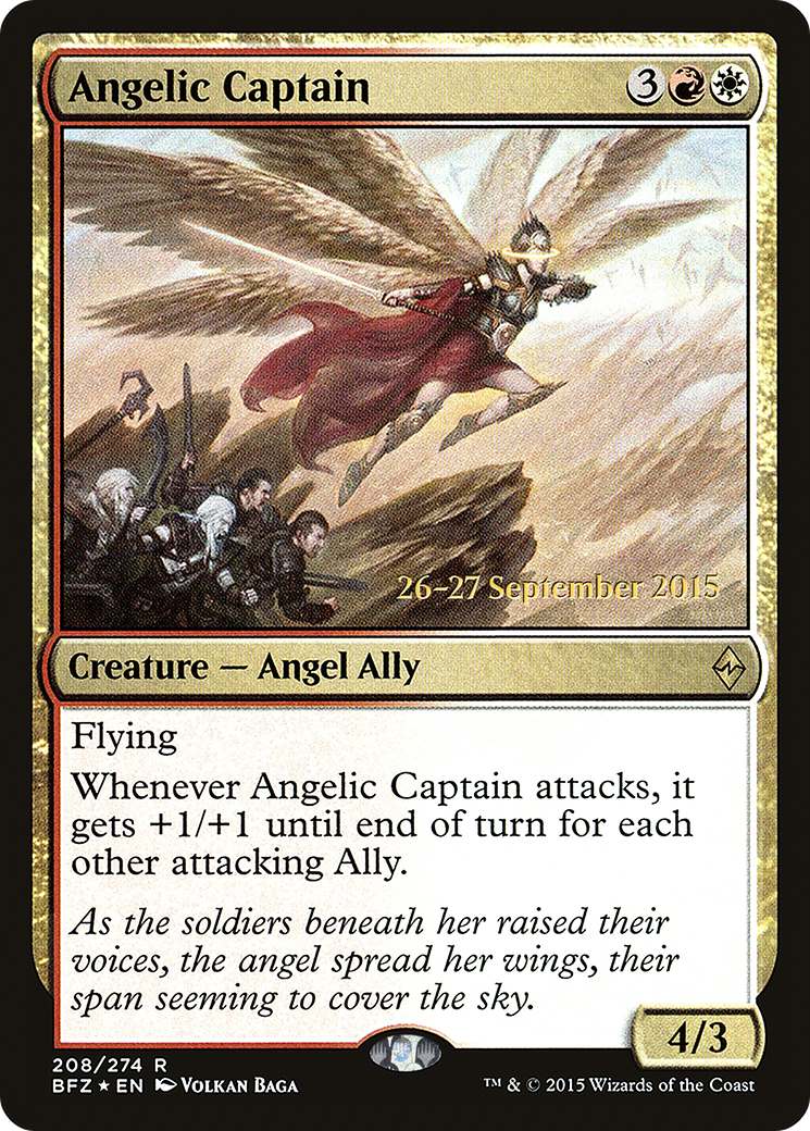 Image of Angelic Captain (PRE-208S) - Battle for Zendikar Promos Foil