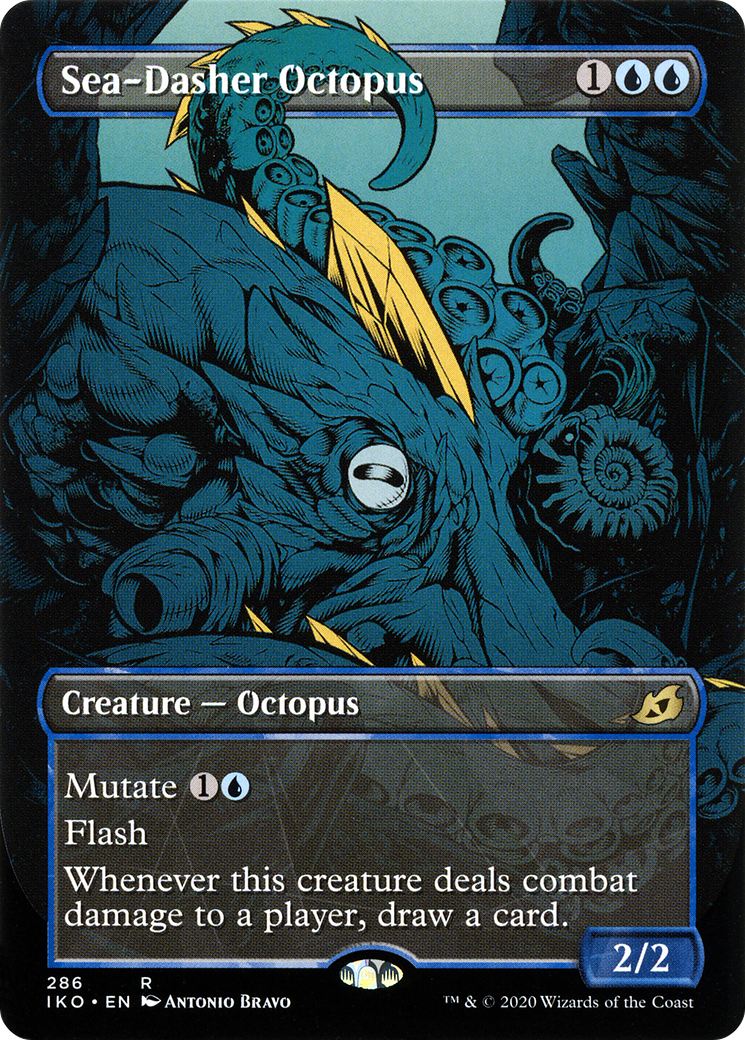 Image of Sea-Dasher Octopus (Showcase) (IKO-286) - Ikoria: Lair of Behemoths: (Showcase) (Borderless) Foil
