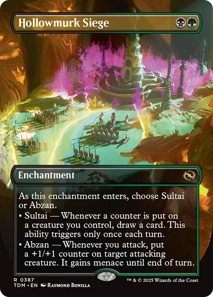 Image of Hollowmurk Siege (Borderless) (TDM-387) - Tarkir: Dragonstorm: (enchantment) (Borderless)