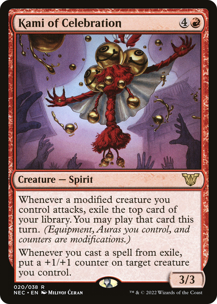 Image of Kami of Celebration (NEC-020) - Neon Dynasty Commander