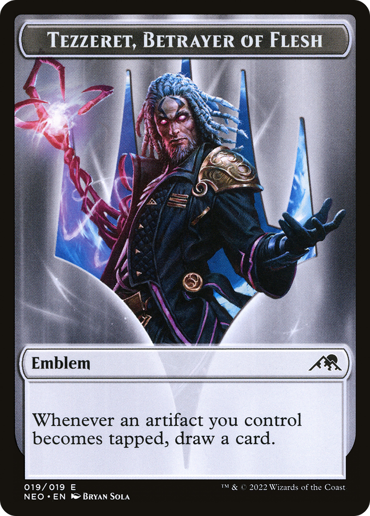 Image of Tezzeret, Betrayer of Flesh Emblem (TNEO-019) - Kamigawa: Neon Dynasty Tokens