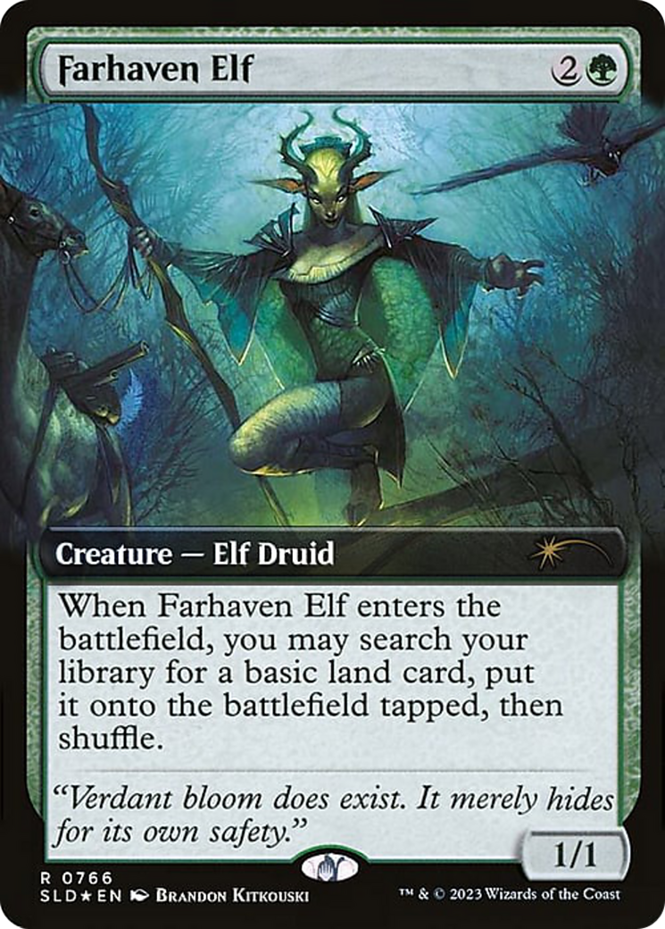 Image of Farhaven Elf (Extended Art) (SLD-766) - Secret Lair Drop: (Extended Art) Foil