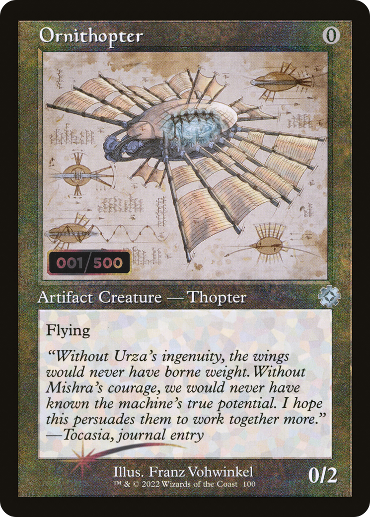 Image of Ornithopter (Schematic) (Serial Numbered) (BRR-100) - The Brothers' War Retro Artifacts Foil