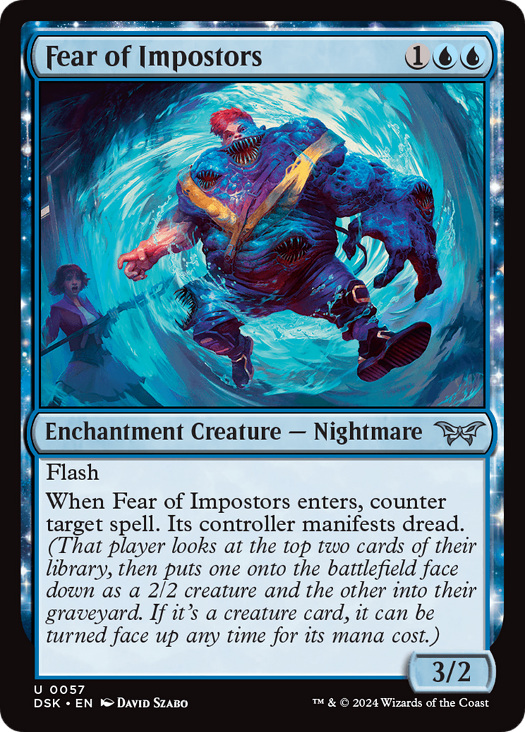 Image of Fear of Impostors (DSK-057) - Duskmourn: House of Horror: (enchantment) Foil