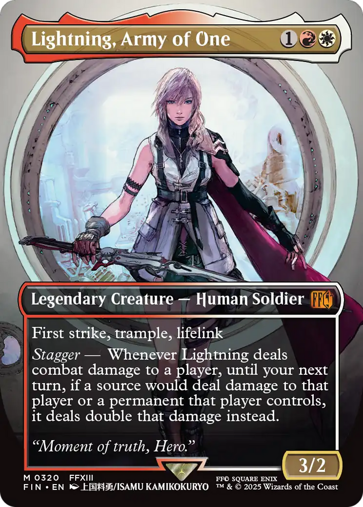Image of Lightning, Army of One (0320) (Borderless) (FIN-320) - FINAL FANTASY (Borderless) Foil