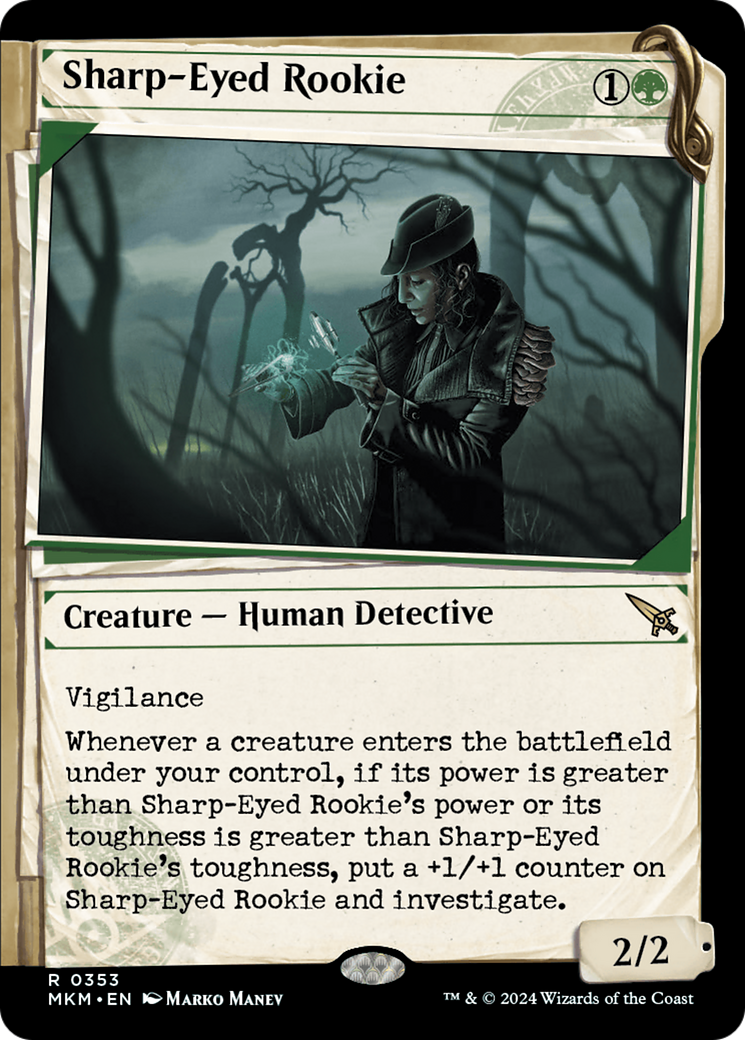 Image of Sharp-Eyed Rookie (Showcase) (MKM-353) - Murders at Karlov Manor: (Showcase) Foil