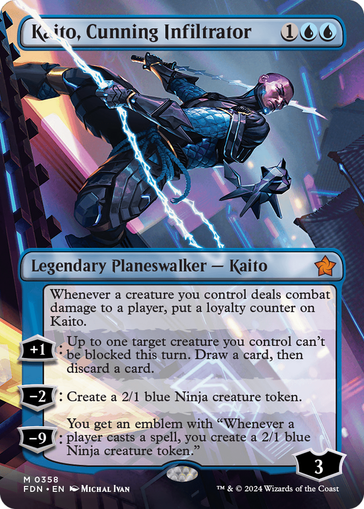 Image of Kaito, Cunning Infiltrator (Borderless) (FDN-358) - Foundations (Borderless) Foil