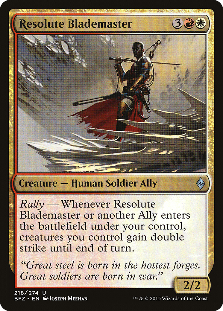 Image of Resolute Blademaster (BFZ-218) - Battle for Zendikar Foil