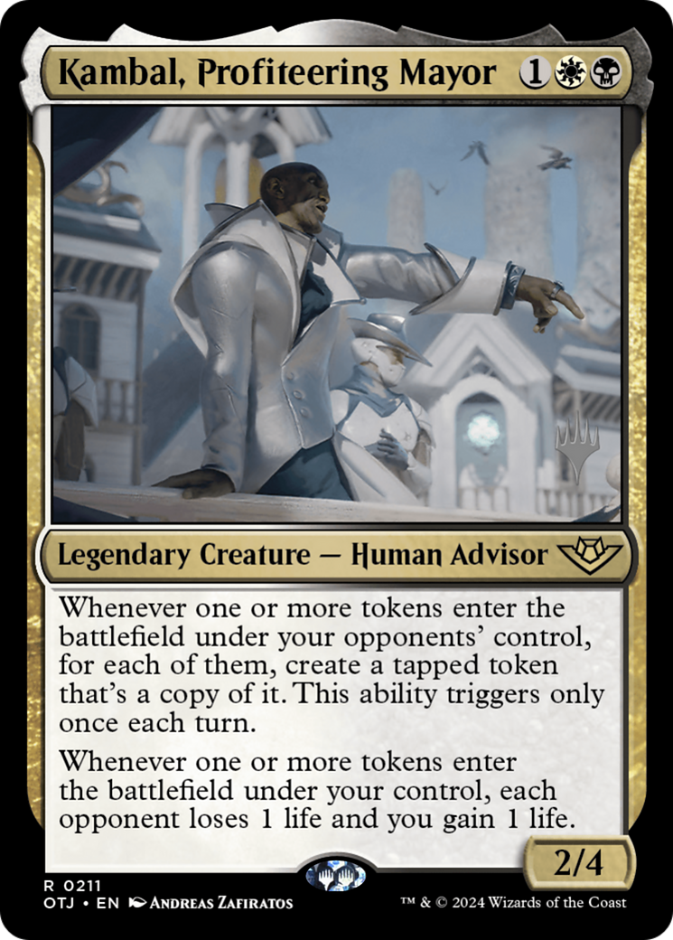 Image of Kambal, Profiteering Mayor (PPOTJ-211) - Outlaws of Thunder Junction Promos Foil
