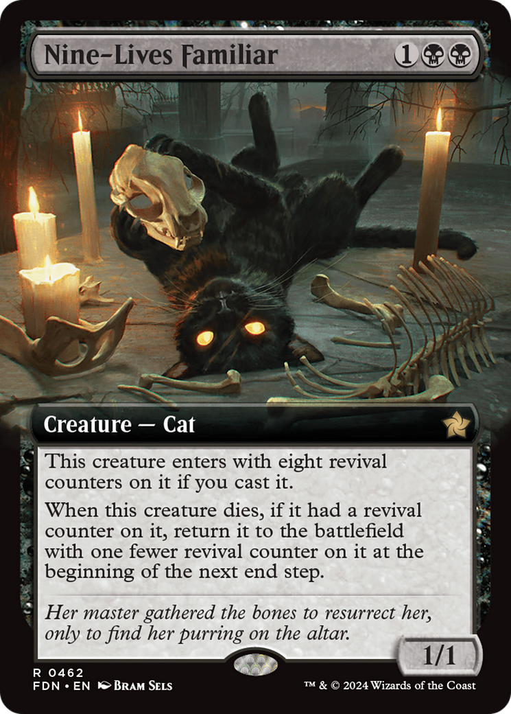 Image of Nine-Lives Familiar (Extended Art) (FDN-462) - Foundations: (Extended Art) Foil