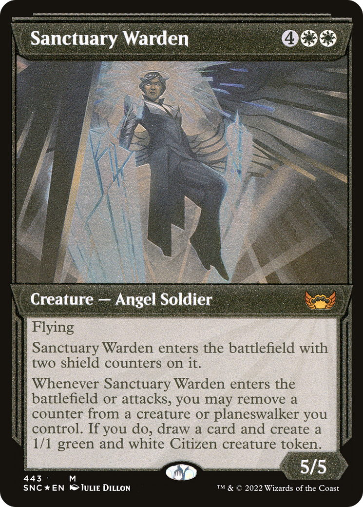 Image of Sanctuary Warden (Showcase) (Foil Etched) (SNC-443) - Streets of New Capenna: (Showcase) Etched Foil