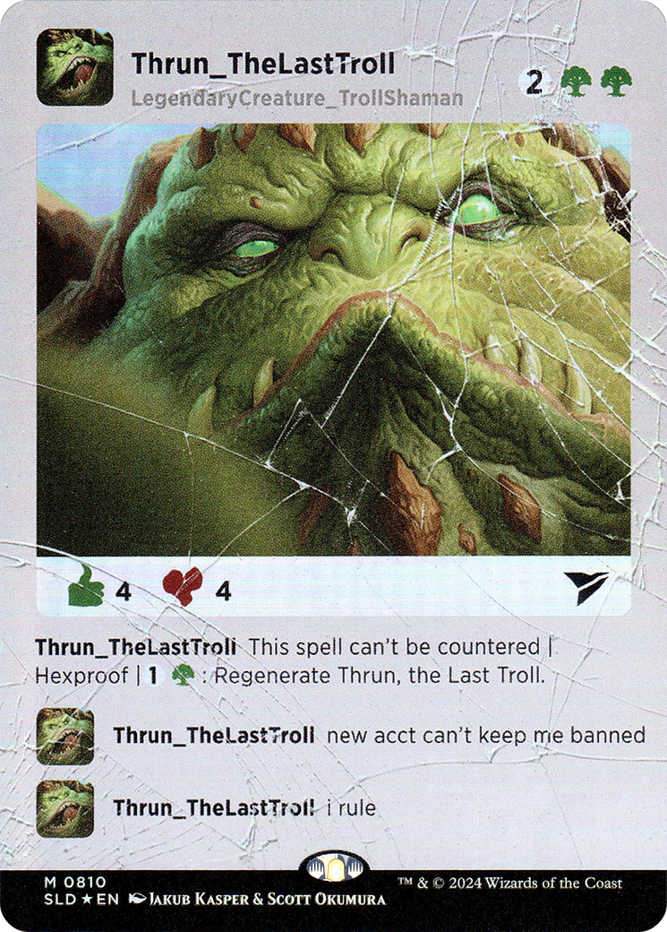 Image of Thrun, the Last Troll (Rainbow Foil) (SLD-810) - Secret Lair Drop (Borderless) Foil