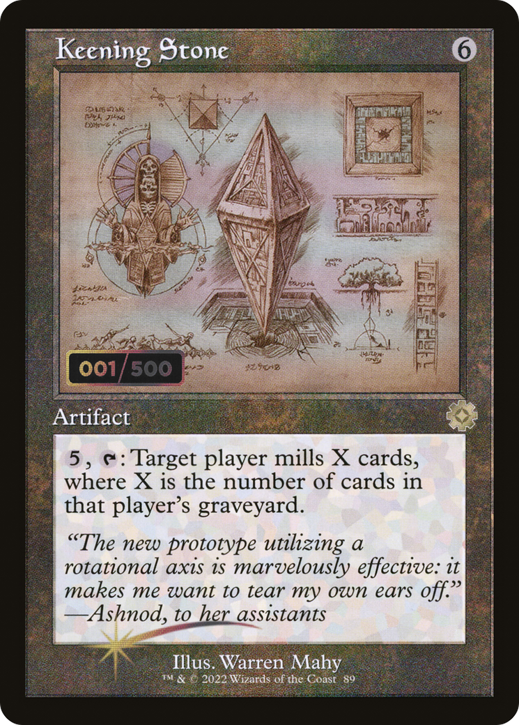 Image of Keening Stone (Schematic) (Serial Numbered) (BRR-089) - The Brothers' War Retro Artifacts Foil