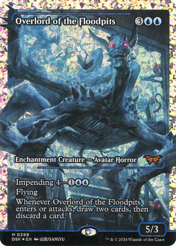 Image of Overlord of the Floodpits (Showcase) (Fracture Foil) (DSK-399) - Duskmourn: House of Horror: (Showcase) Foil