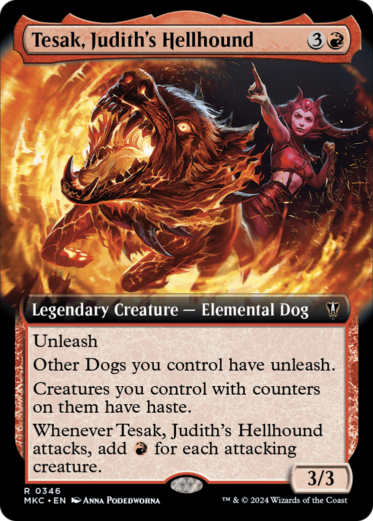Image of Tesak, Judith's Hellhound (Extended Art) (MKC-346) - Murders at Karlov Manor Commander: (Extended Art)
