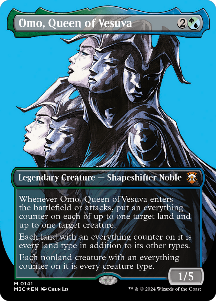 Image of Omo, Queen of Vesuva (Borderless) (Ripple Foil) (M3C-141) - Modern Horizons 3 Commander (Borderless) Foil