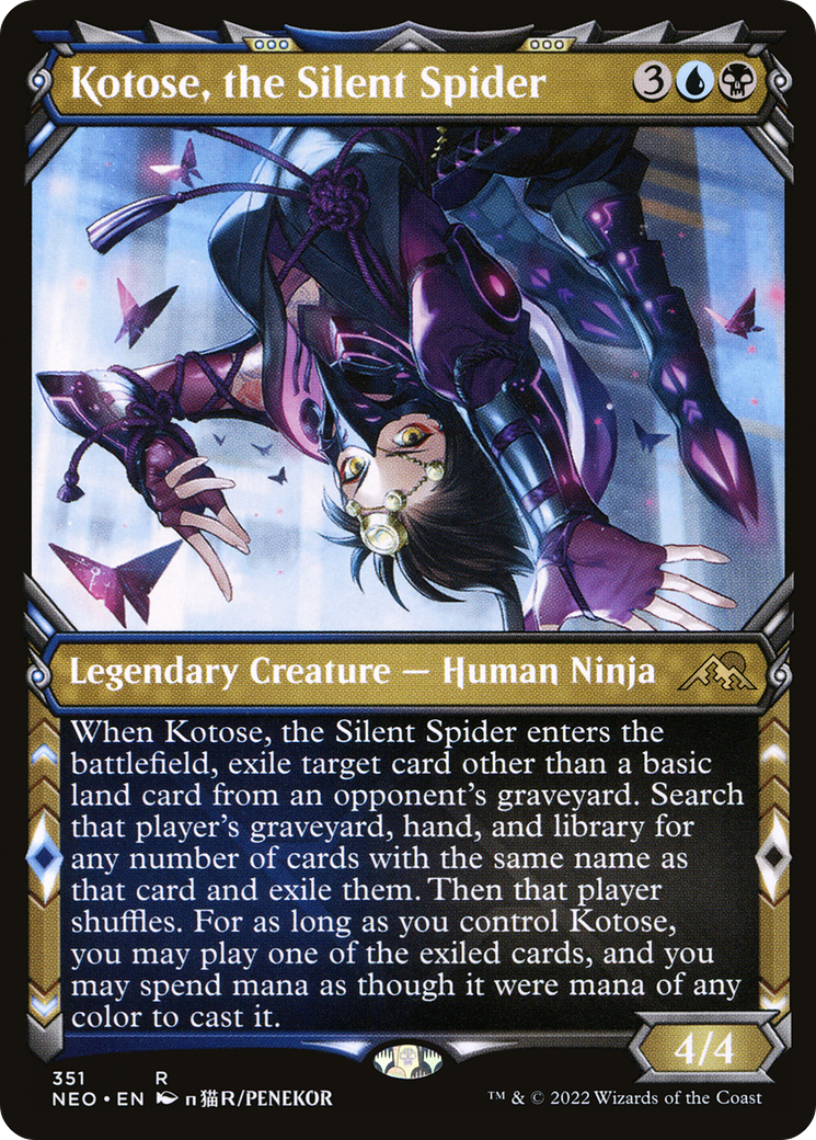 Image of Kotose, the Silent Spider (Showcase) (NEO-351) - Kamigawa: Neon Dynasty: (Showcase) Foil