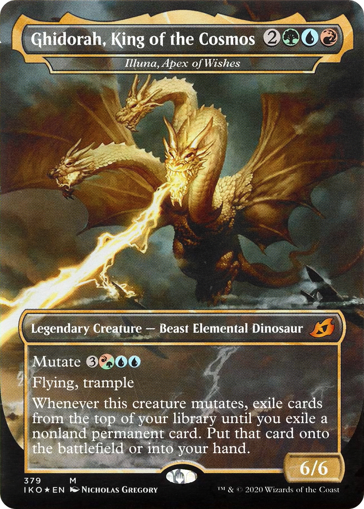 Image of Ghidorah, King of the Cosmos - Illuna, Apex of Wishes (IKO-379) - Ikoria: Lair of Behemoths / Ghidorah, King of the Cosmos (Borderless)