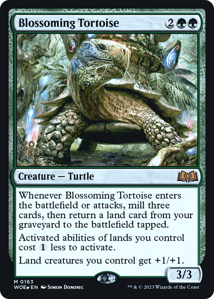 Image of Blossoming Tortoise (PRE-163) - Wilds of Eldraine Promos Foil