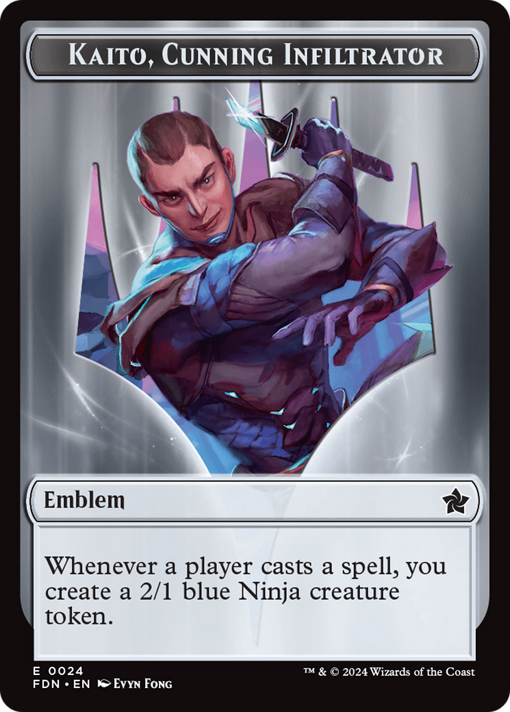 Image of Kaito, Cunning Infiltrator Emblem (TFDN-024) - Foundations Tokens Foil
