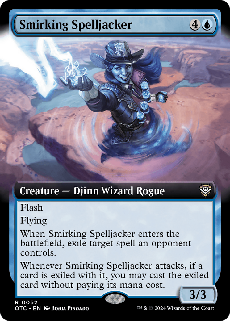 Image of Smirking Spelljacker (Extended Art) (OTC-052) - Outlaws of Thunder Junction Commander: (Extended Art)