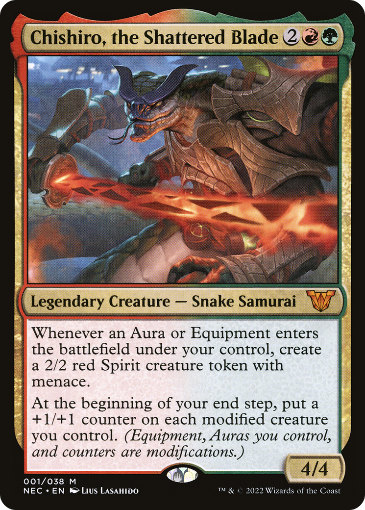 Image of Chishiro, the Shattered Blade (NEC-001) - Neon Dynasty Commander Foil