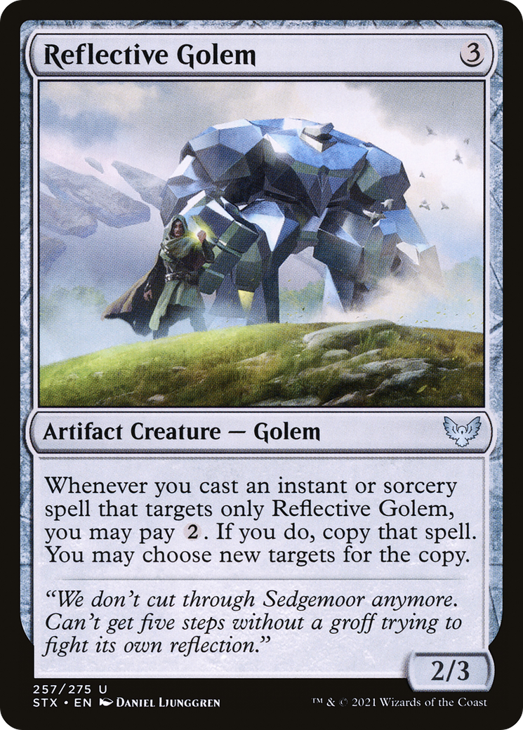 Image of Reflective Golem (STX-257) - Strixhaven: School of Mages Foil