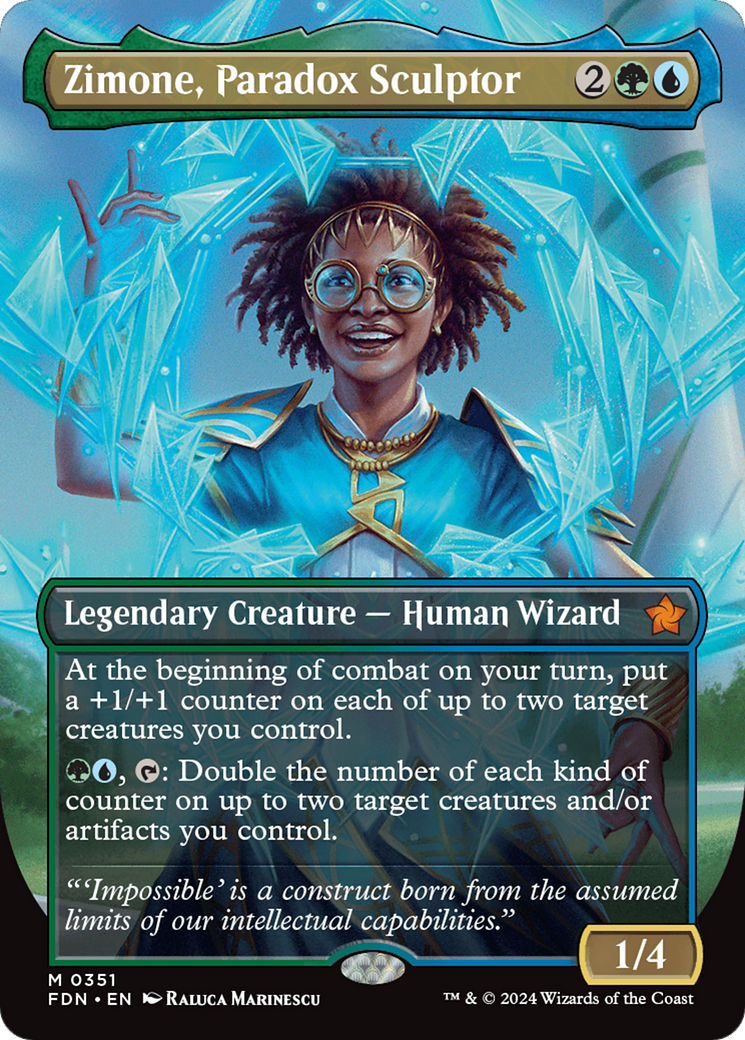 Image of Zimone, Paradox Sculptor (Borderless) (FDN-351) - Foundations (Borderless) Foil