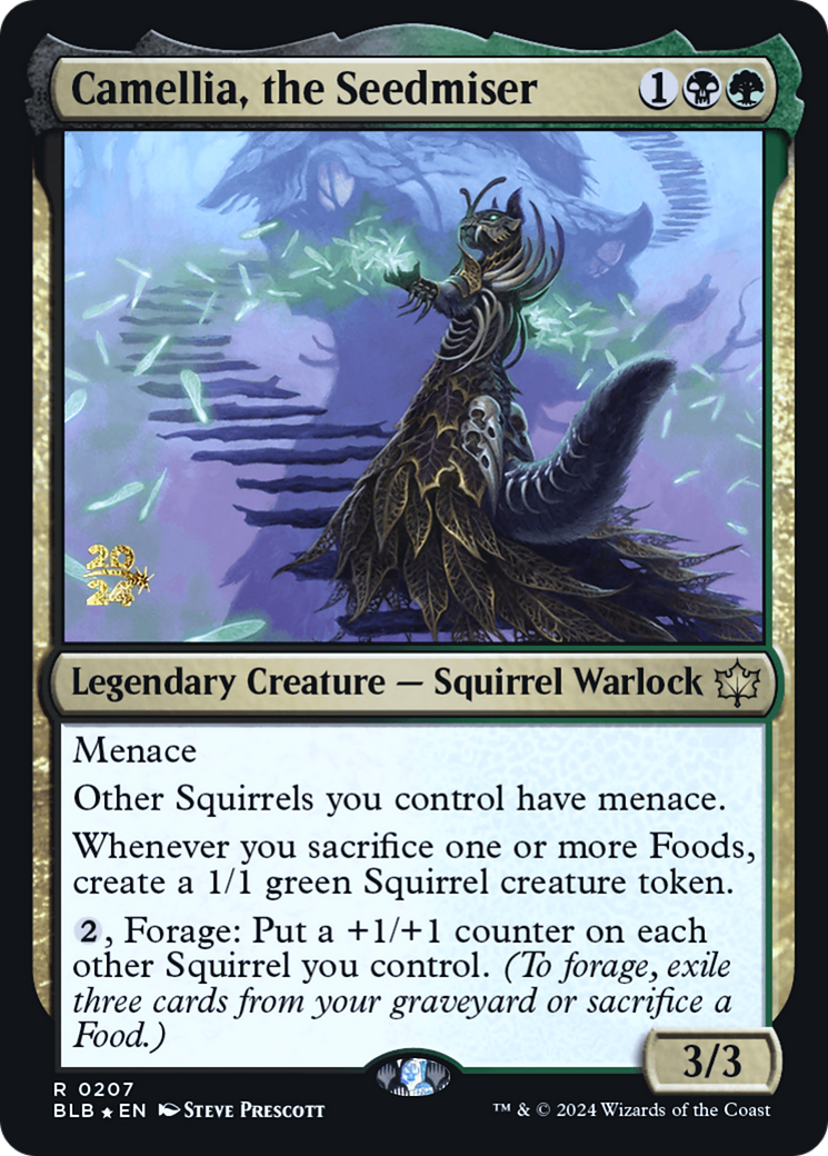 Image of Camellia, the Seedmiser (PRE-207) - Bloomburrow Promos Foil