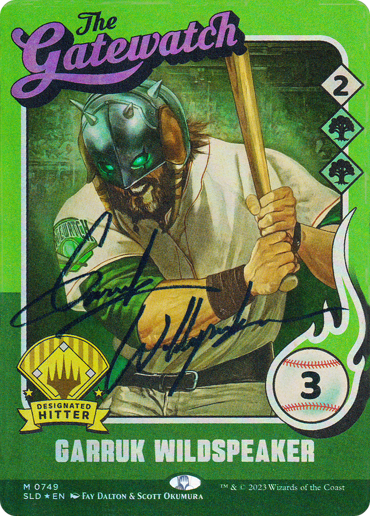 Image of Garruk Wildspeaker (749) (Autographed) (SLD-749) - Secret Lair Drop: (Full Art) (Borderless) Foil