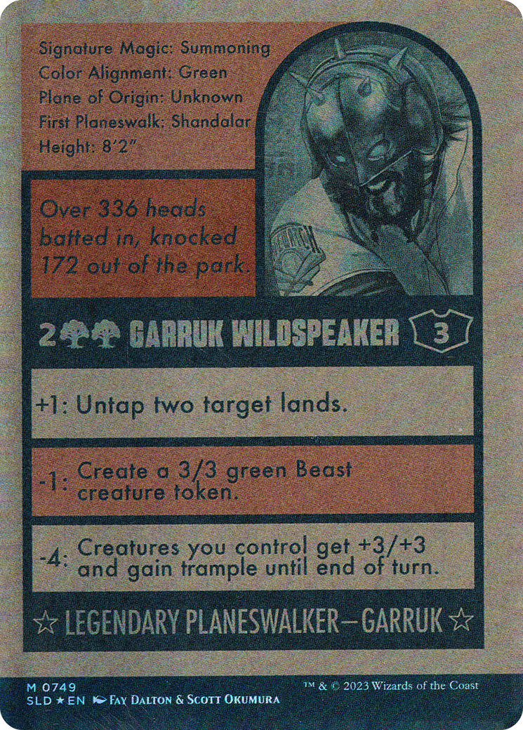 Image of Garruk Wildspeaker (749) (Autographed) (SLD-749) - Secret Lair Drop: (Full Art) (Borderless) Foil