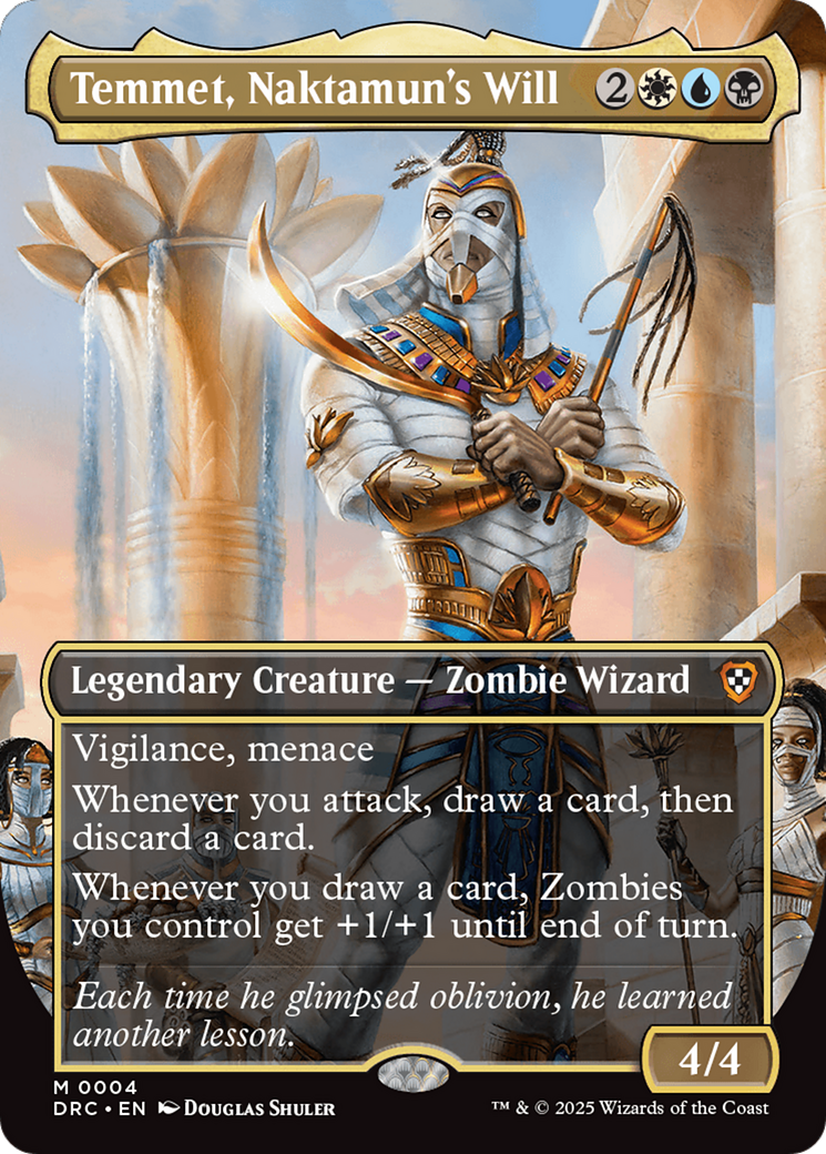 Image of Temmet, Naktamun's Will (Borderless) (DRC-004) - Commander: Aetherdrift (Borderless) Foil