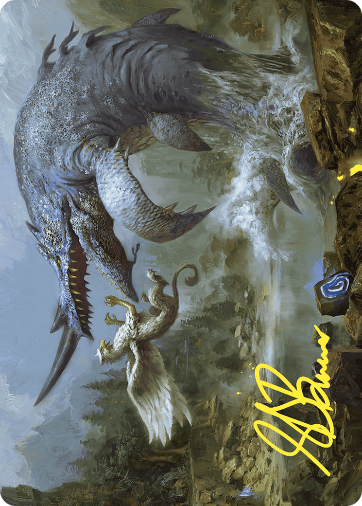 Image of Horned Loch-Whale // Horned Loch-Whale (AWOE-006) - Wilds of Eldraine Art Series (Borderless) Foil