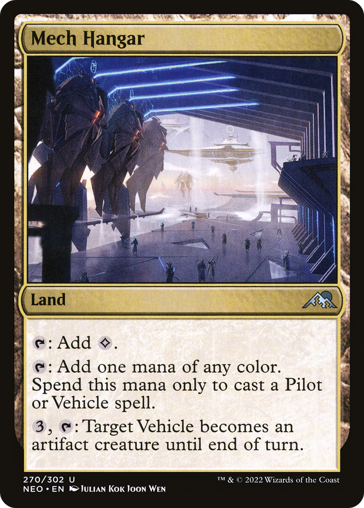 Image of Mech Hangar (NEO-270) - Kamigawa: Neon Dynasty Foil
