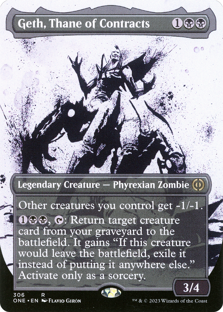 Image of Geth, Thane of Contracts (Showcase) (ONE-306) - Phyrexia: All Will Be One: (Showcase) (Borderless)