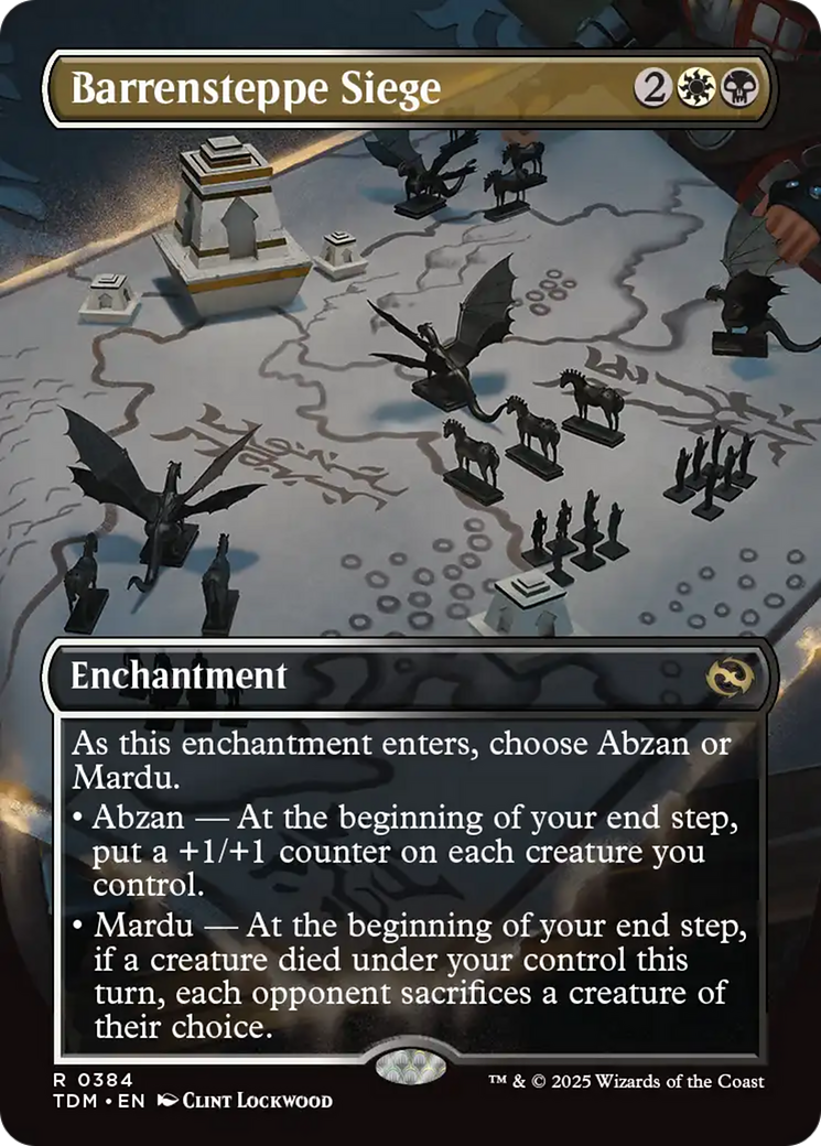 Image of Barrensteppe Siege (Borderless) (TDM-384) - Tarkir: Dragonstorm: (enchantment) (Borderless)