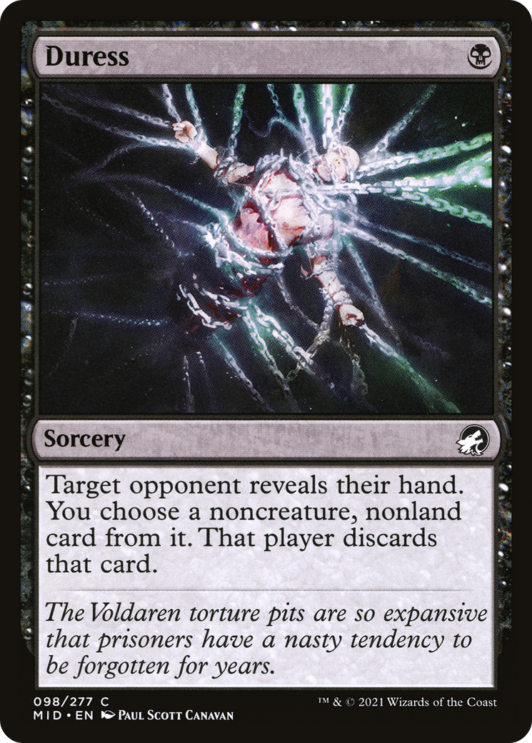 Image of Duress (MID-098) - Innistrad: Midnight Hunt Foil