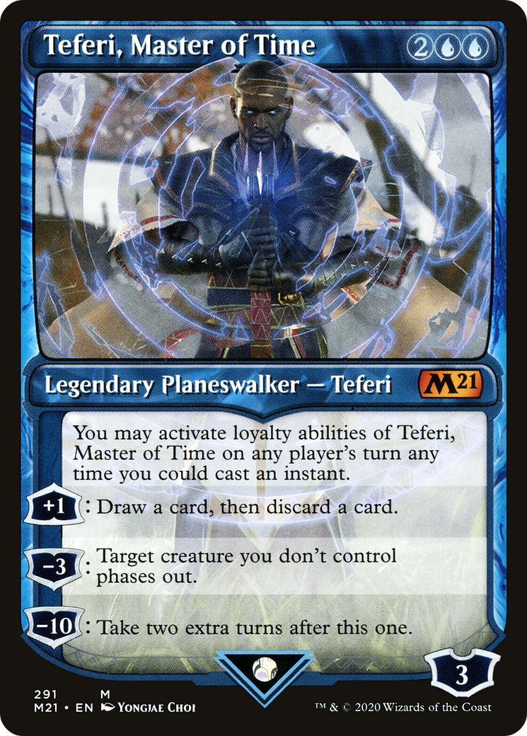 Image of Teferi, Master of Time (Showcase) (291) (M21-291) - Core Set 2021: (Showcase) Foil
