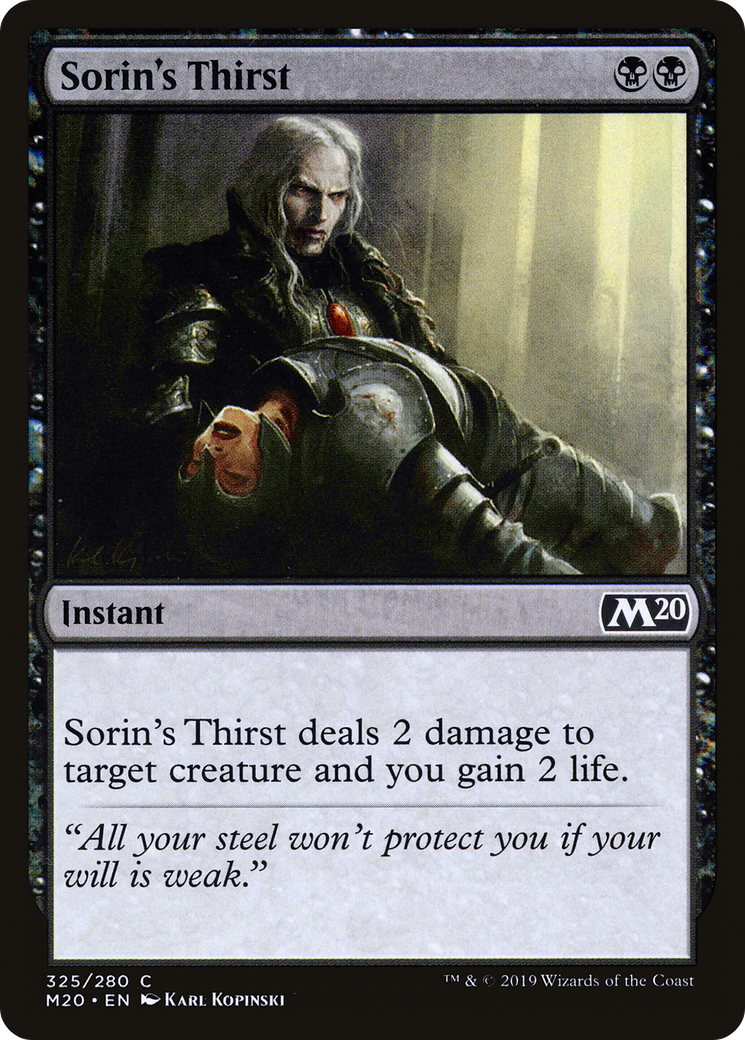 Image of Sorin's Thirst (M20-325) - Core Set 2020