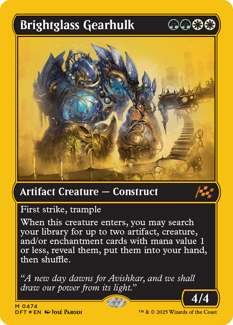 Image of Brightglass Gearhulk (First-Place Foil) (DFT-474) - Aetherdrift Foil