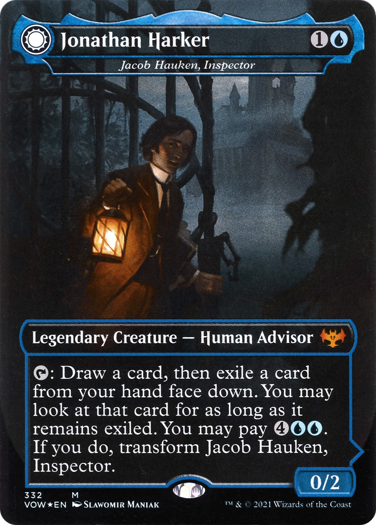 Image of Jonathan Harker - Jacob Hauken, Inspector (VOW-332) - Innistrad: Crimson Vow: (Double Faced Transform) (Borderless)