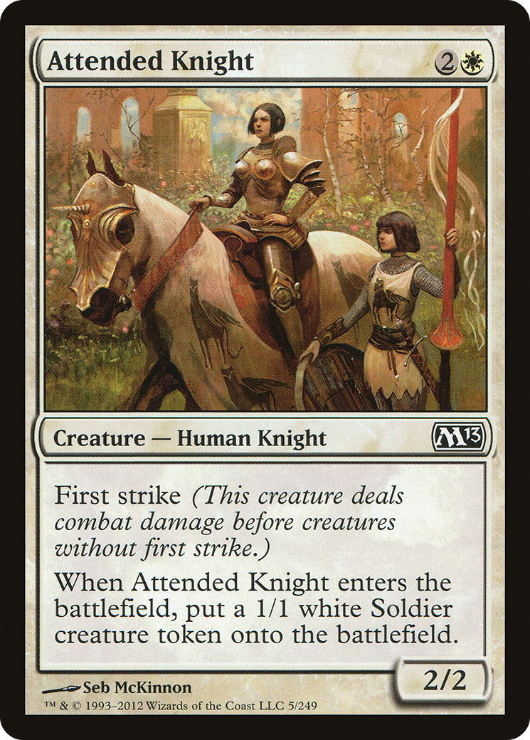 Image of Attended Knight (M13-005) - Magic 2013 Foil