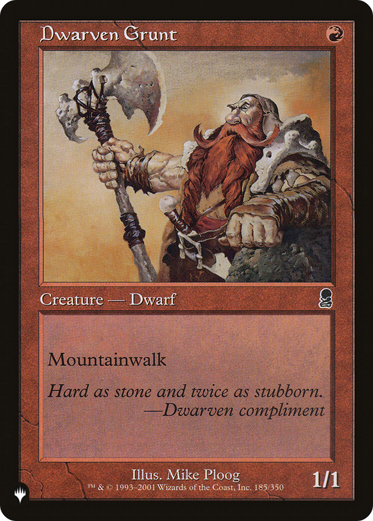 Image of Dwarven Grunt (LIST-ODY-185) - The List