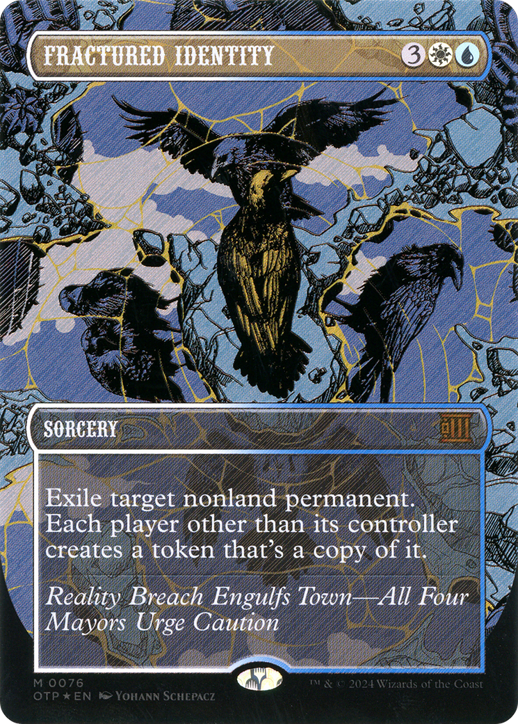 Image of Fractured Identity (Textured Foil) (OTP-076) - Breaking News (Borderless) Foil