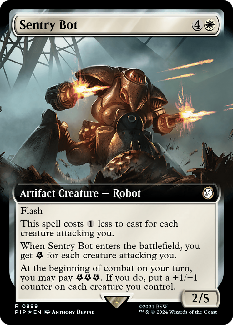 Image of Sentry Bot (Extended Art) (Surge Foil) (PIP-899) - Fallout: (Extended Art) Foil