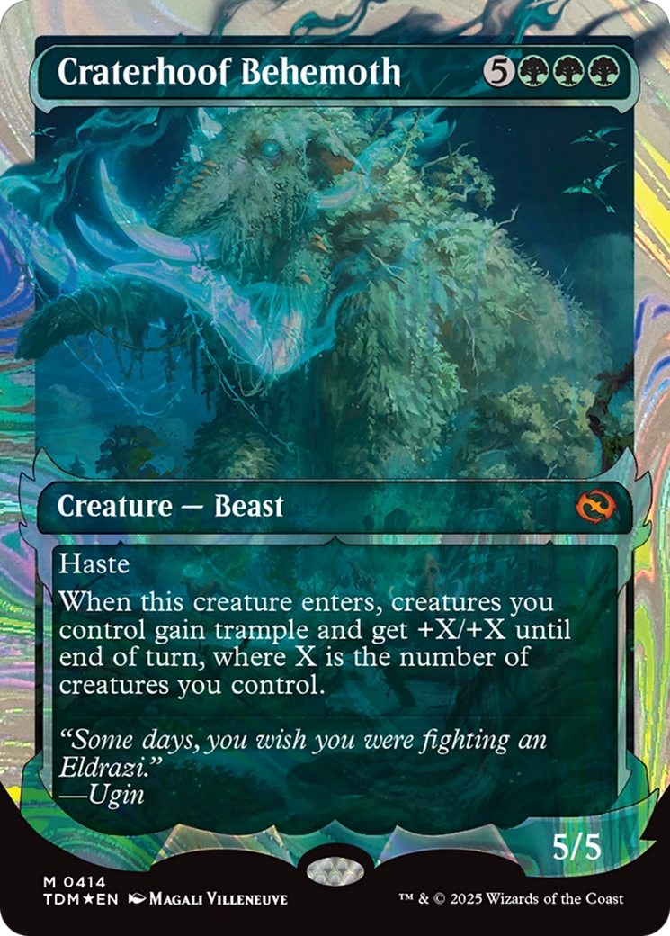 Image of Craterhoof Behemoth (Showcase) (Halo Foil) (TDM-414) - Tarkir: Dragonstorm: (Showcase) Foil
