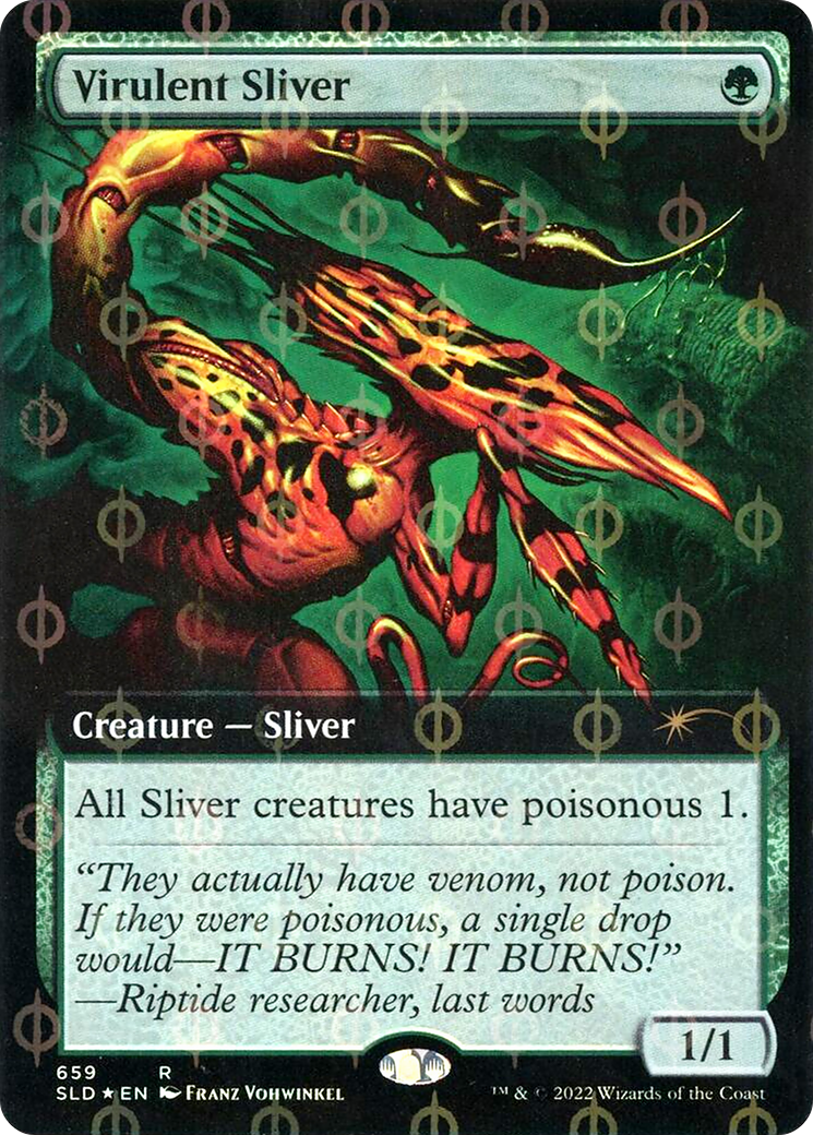 Image of Virulent Sliver (Extended Art) (Step-and-Compleat Foil) (SLD-659) - Secret Lair Drop: (Extended Art) Foil