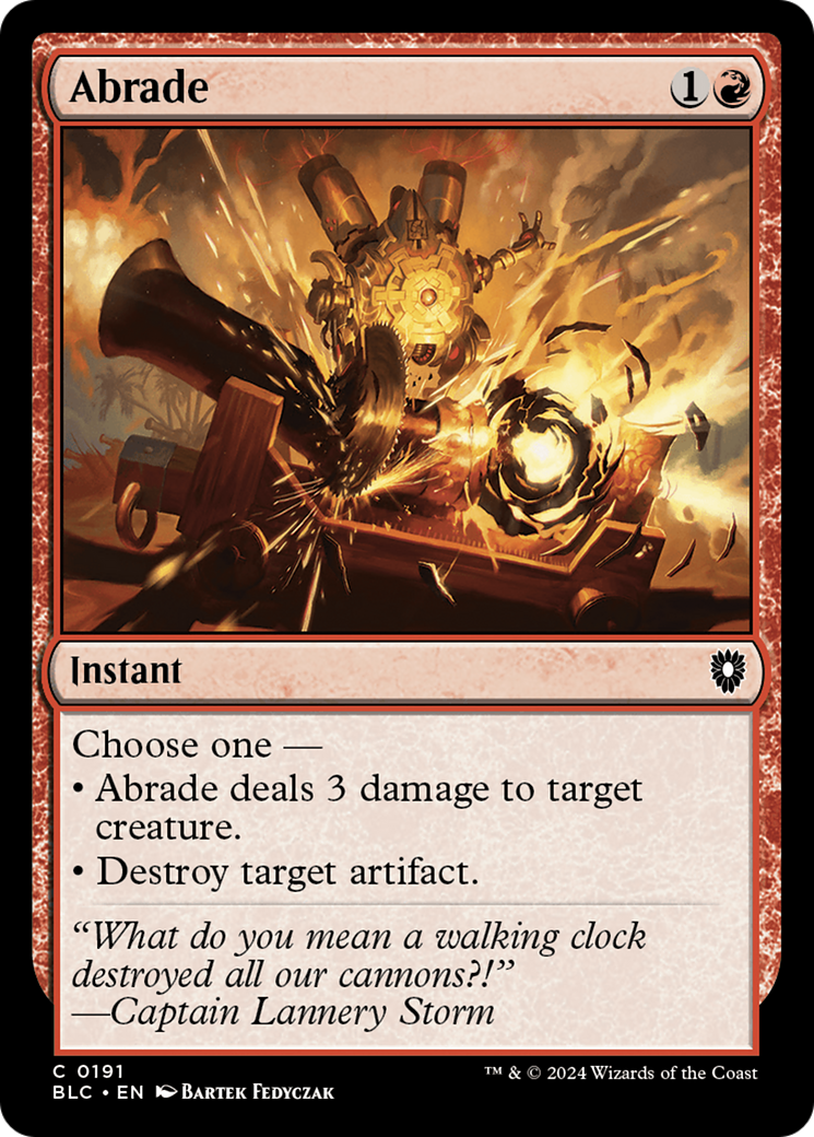 Image of Abrade (BLC-191) - Bloomburrow Commander
