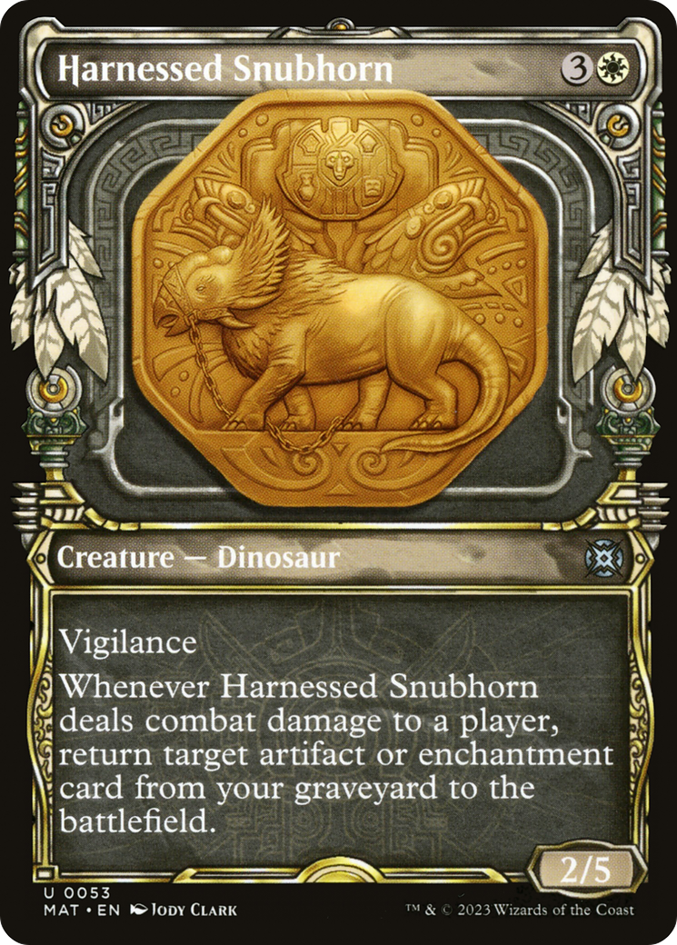 Image of Harnessed Snubhorn (Showcase) (MAT-053) - March of the Machine: The Aftermath: (Showcase) Foil